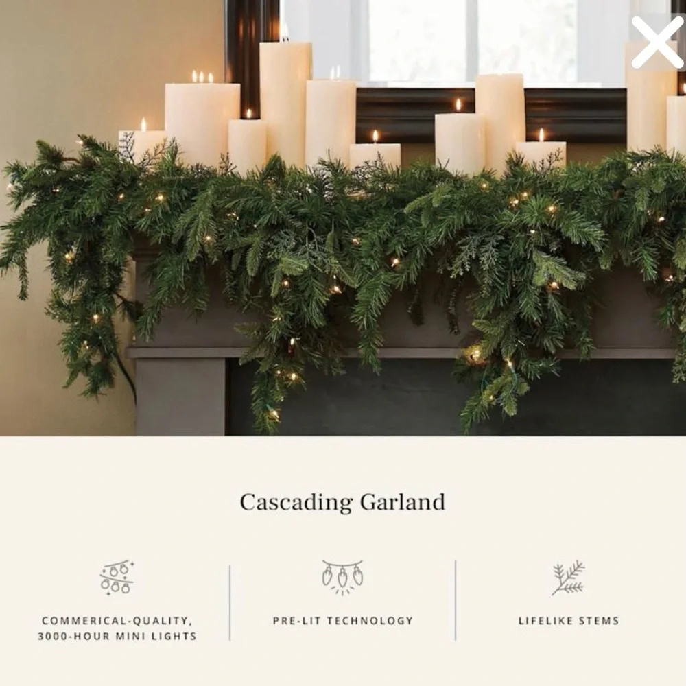 Frontgate Cascading Garland 6 FT - NWT